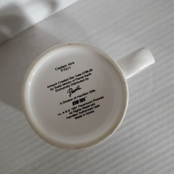 VINTAGE Captain Kirk Star Trek Cup Mug Artwork Susie Morton Hamilton Gifts 1991 - Picture 7 of 9